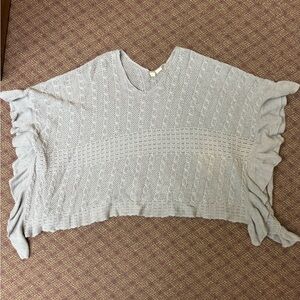 Gray knit poncho